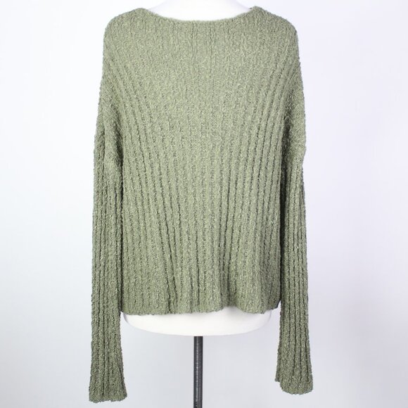 ILLA ILLA Womens Medium Ribbed Dolman Slouchy Cropped Sweater - Picture 2 of 4